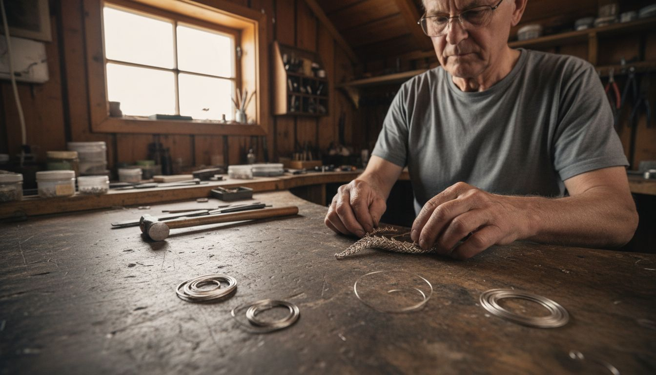 På verkstedet sitt håndlager gullsmeden vakre sølvsmykker med norsk preg.