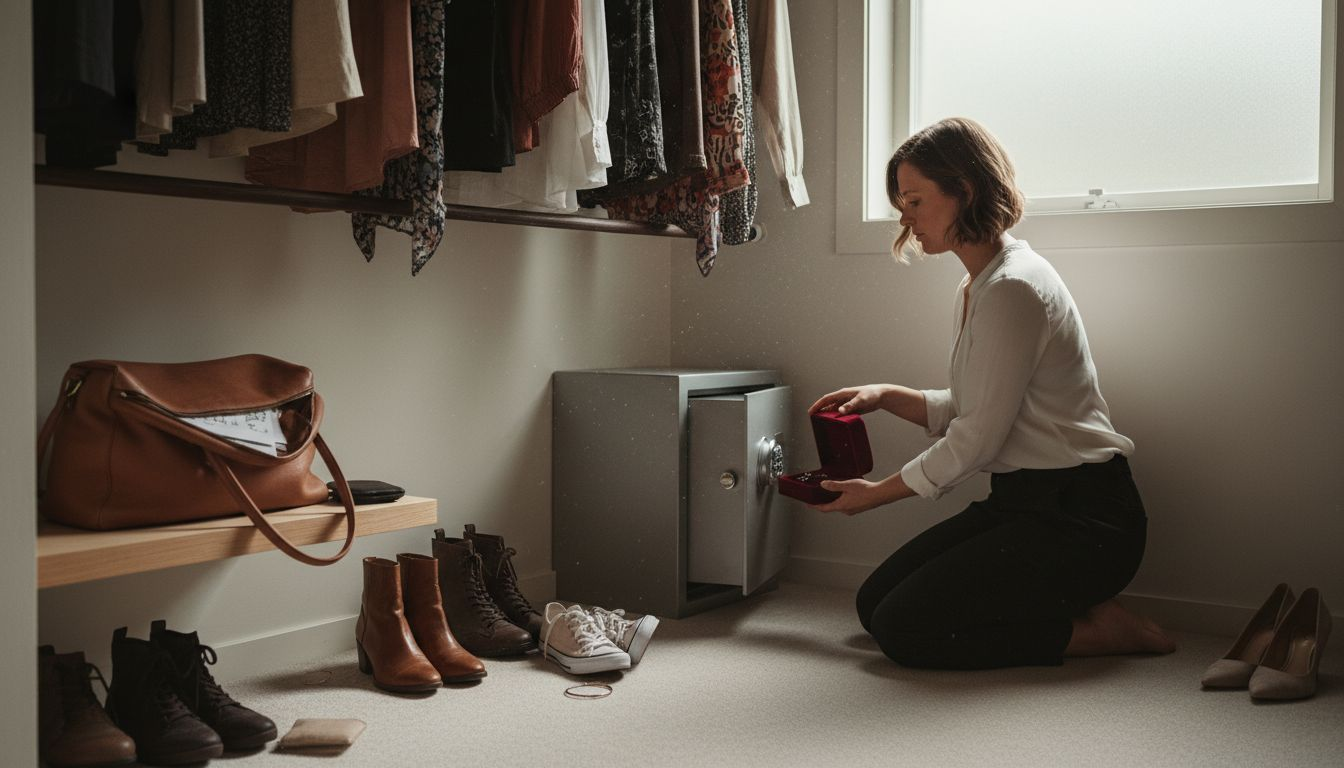 Oppbevar smykkene trygt i et låsbart skap eller safe inne på walk-in garderoben.